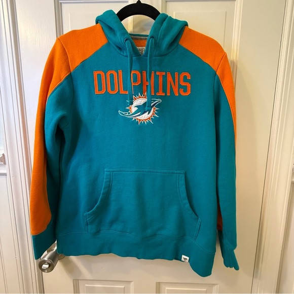 Fanatics Miami Dolphins Teal Hoodie with Orange Accents Size M - Picture 1 of 12